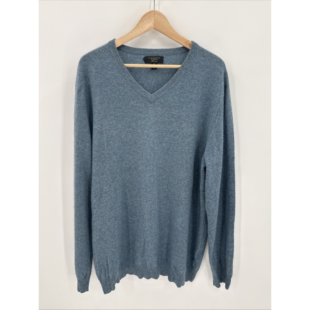 Club Room Mens Soft Blue 100% Cashmere Crewneck Pullover Size XXL Preppy